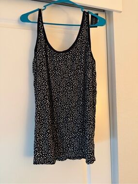 Lane Bryant Black Tank with White Dot Print